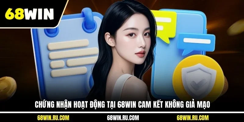 Chứng nhận hoạt động tại 68WIN cam kết không giả mạo